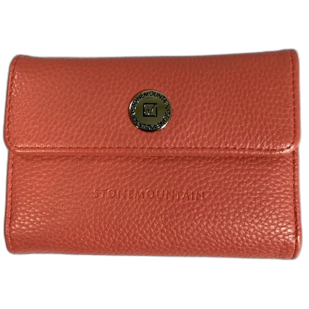 Stone Mountain Pebble Leather Coral Wallet